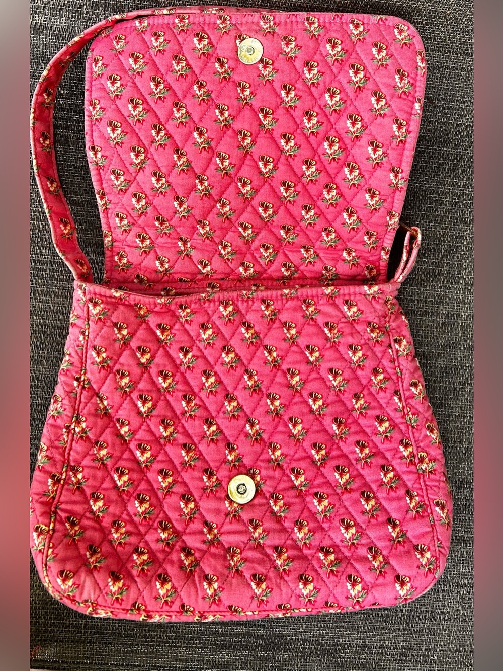 Quilted Pink Floral Crossbody Bag - Picture 2 of 5